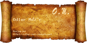 Odler Mór névjegykártya